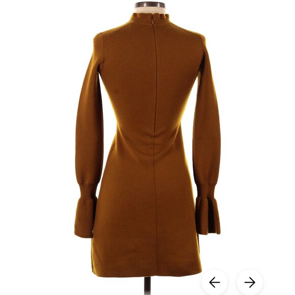 Aritzia Wilfred Carré Wool Dress in Tamarind - Picture 2 of 6